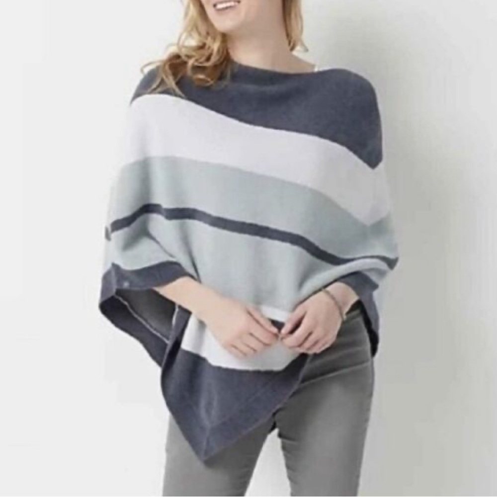 Barefoot Dreams striped cozy soft poncho